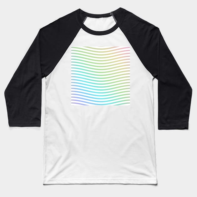 rainbow gradient waves Baseball T-Shirt by stupidpotato1
